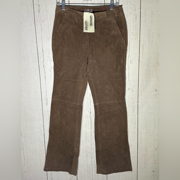 NWT Chadwick’s 100% Genuine Leather Brown Pants Size 6 - Picture 1 of 3